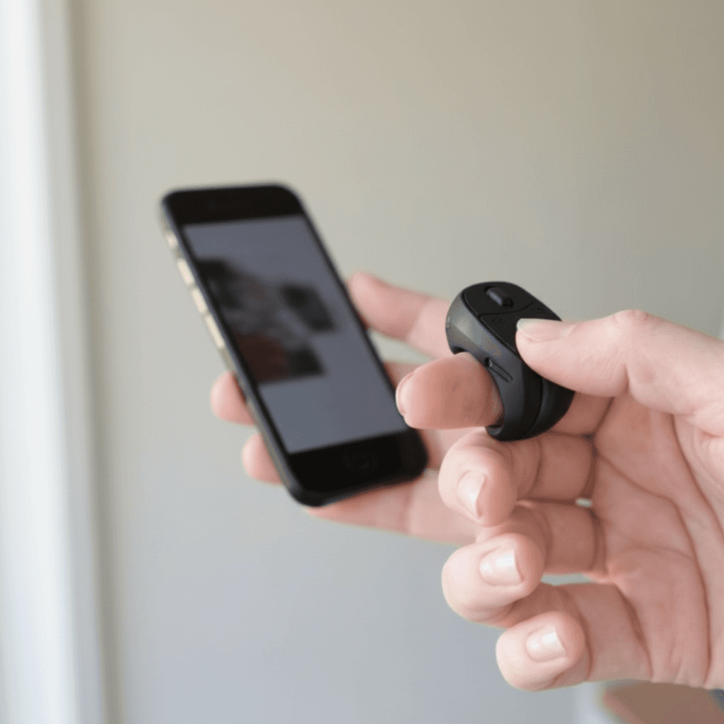 Pilot Bluetooth na palec (pierścień) – pilot do telefonu + scroll + selfie